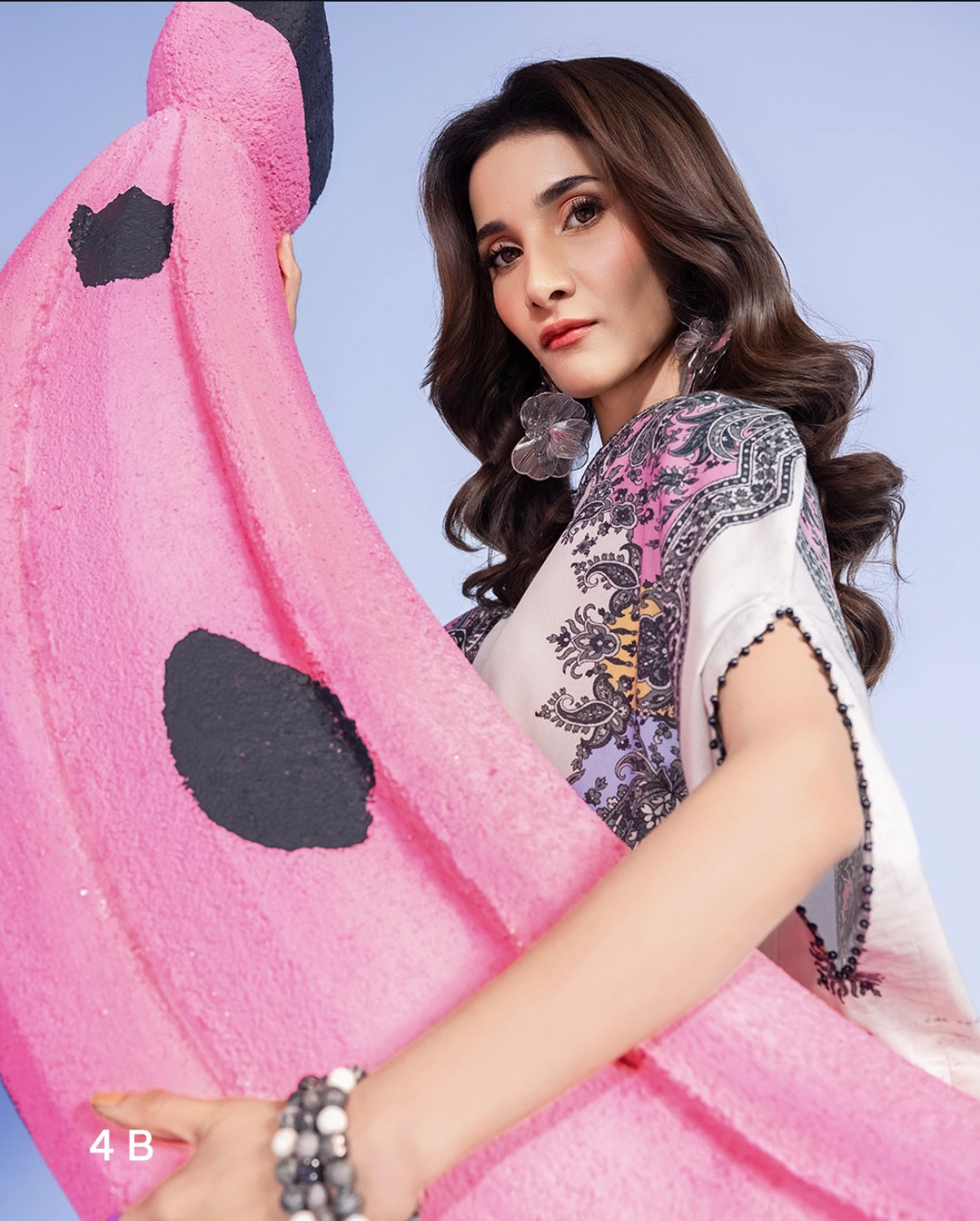 3 Pc Unstitched Embroidered Lawn Suit | m/basics BY MARIA.B