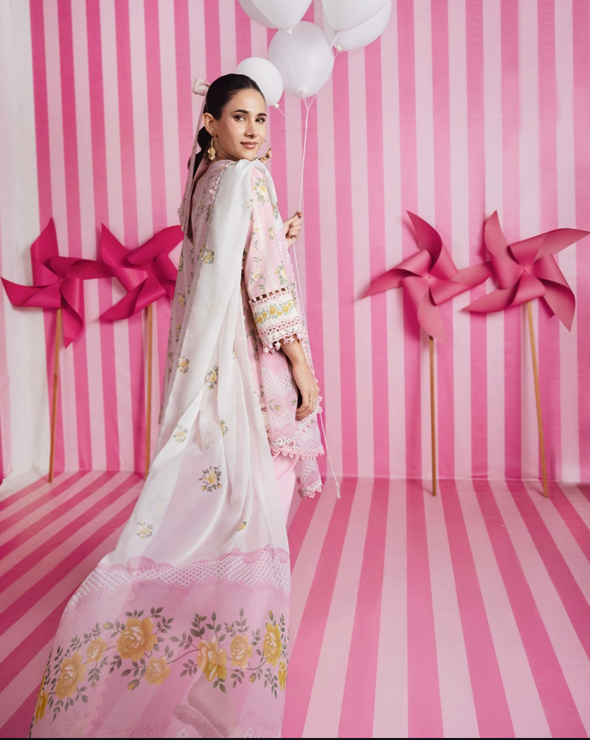 3 Pc Unstitched Embroidered Lawn Suit | m/basics BY MARIA.B