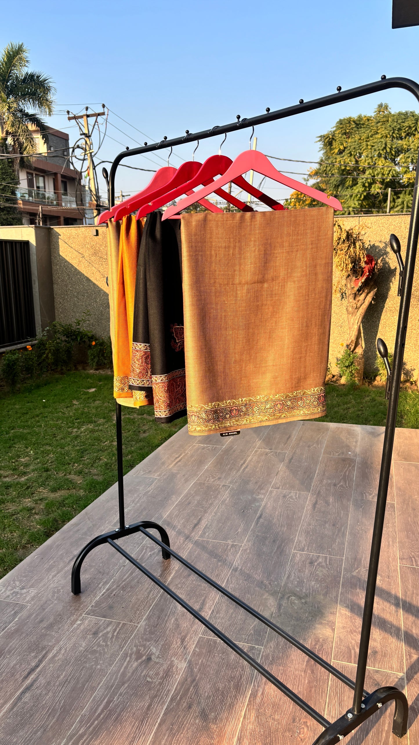 Camel-Brown Kashmiri Border Shawl